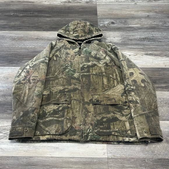 Mossy Oak Breakup Infinity Camouflage Mens XL Hunting Camo Jacket Hoodie 2000s - Picture 1 of 7